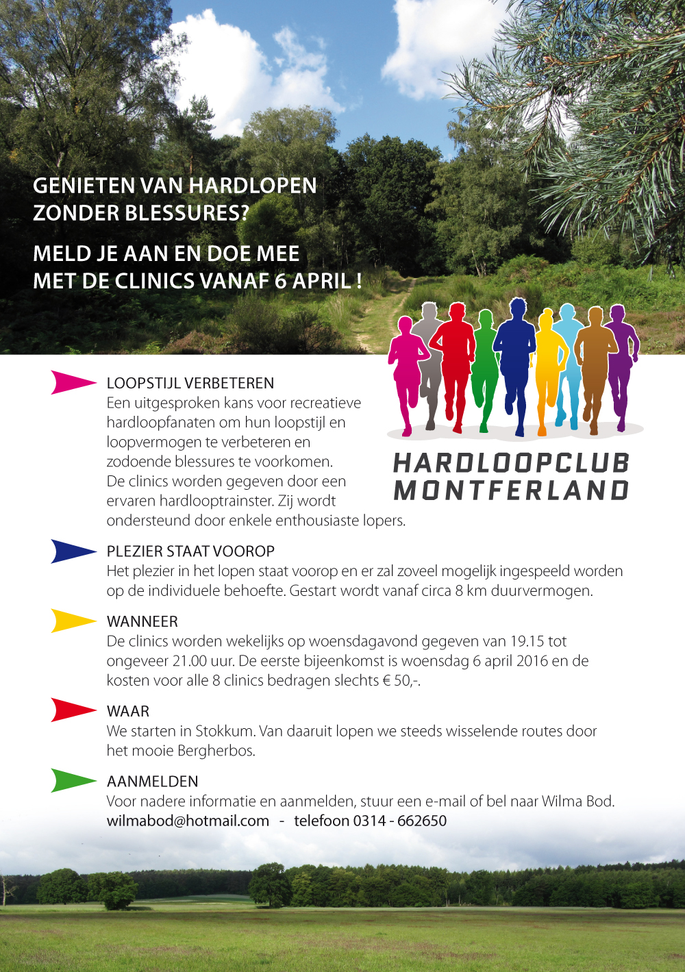 Hardloopclub Montferland – flyer A5 – achterzijde