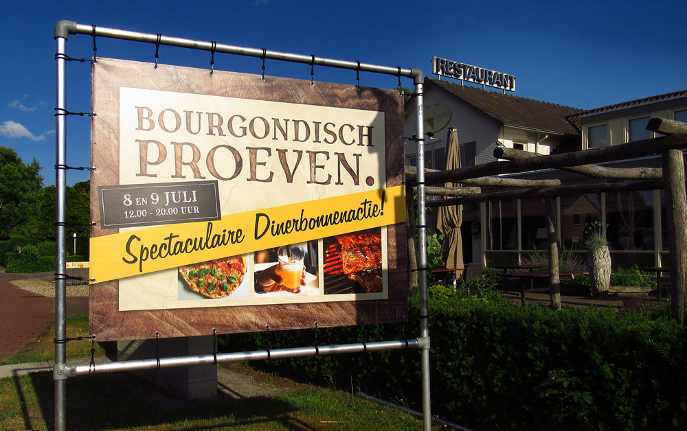 De Bourgondiër – Bourgondisch Proeven. – spandoek foto